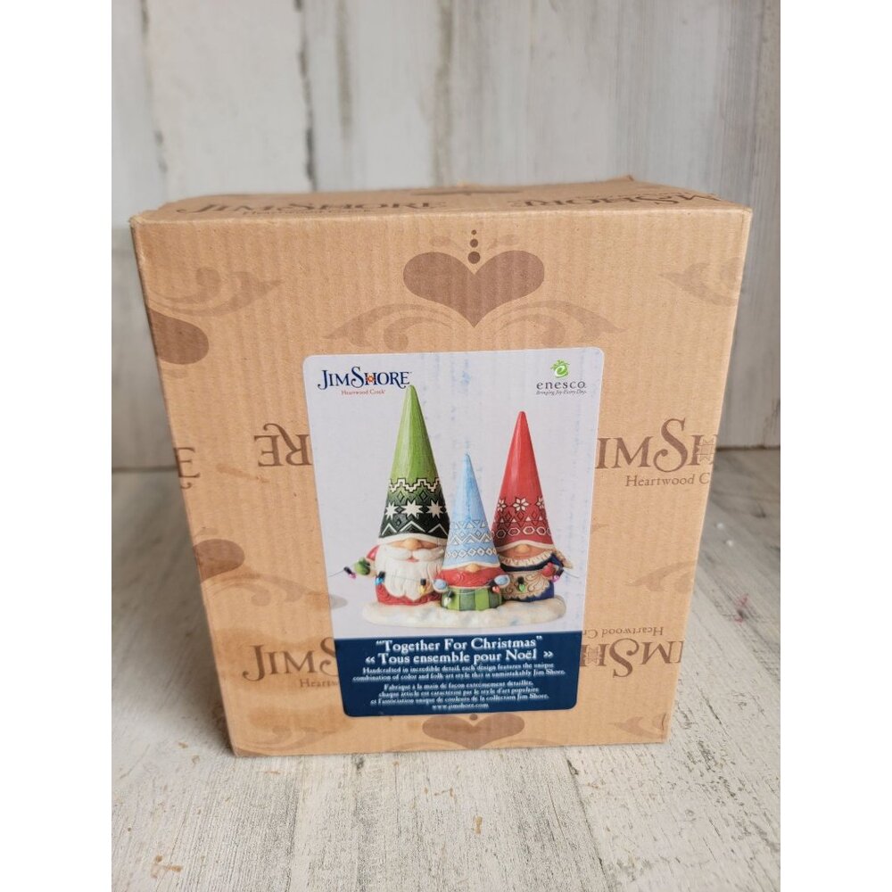 Jim Shore 601157 together for‎ Christmas gnome family enesco